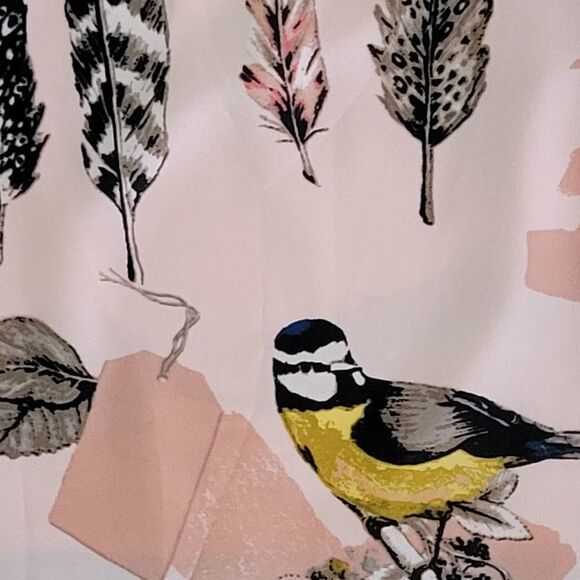 Maeve for Anthropologie Women's Silk Pink Finely Feathered Peplum Blouse - Picture 8 of 11